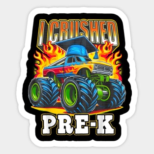 Graduation Pre-K Monster Truck Boys I Crushed Preschool Grad Sticker